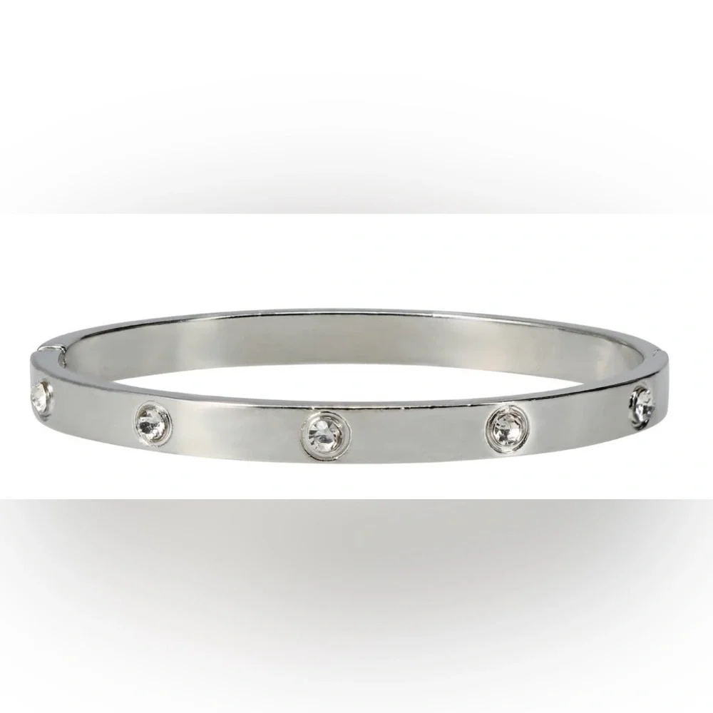 18k White Gold Love Bangle Bracelet with Diamonds